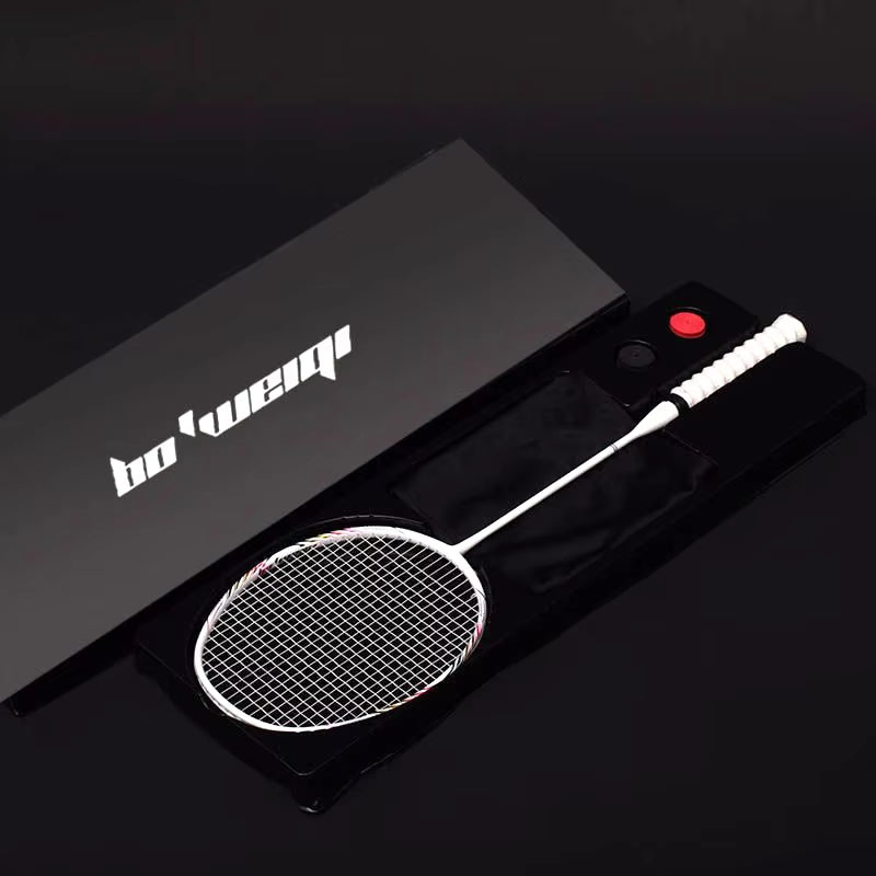 8U Professional 100% Carbon Badminton Racket 24-30Lbs G5 Ultralight Offensive Badminton Racket Racquet Training Sports with Bag